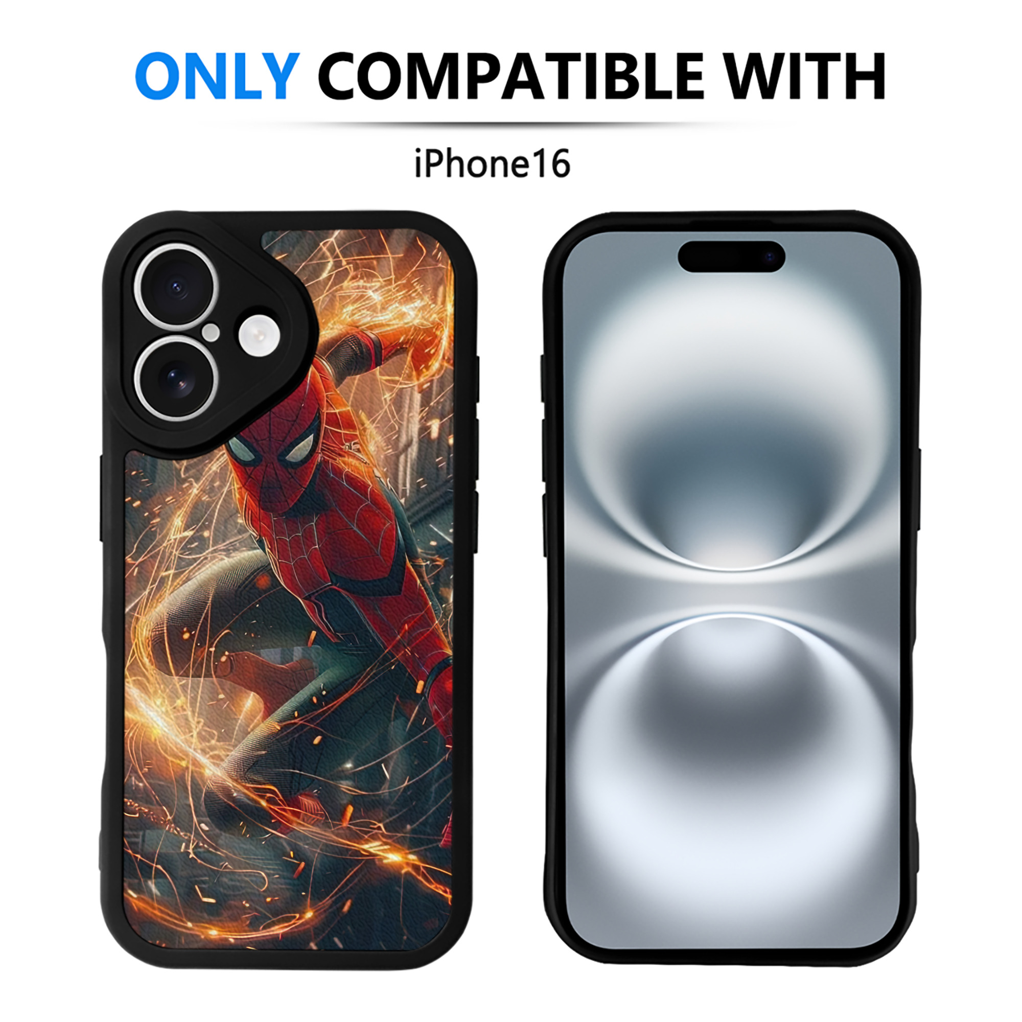 Spider Man スパイダーマン 【iPhone 16シリーズ対応】シリコンスマホケース（レザー調） 材質：シリコン